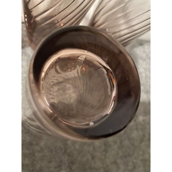 Set of 5 Vintage Libbey Pink/Purplish Swirl Design Tumblers  5"  #2253 - Picture 4 of 4